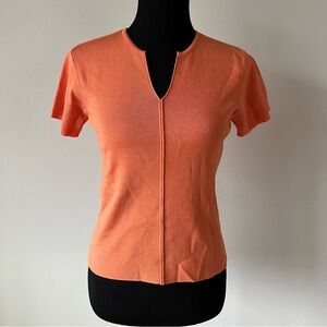 Tamotsu Orange Knit Top